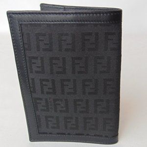 FENDI Black Zucca Print Travel Bifold Wallet